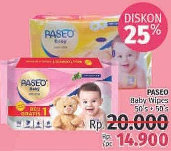 Promo Harga PASEO Baby Wipes 50 pcs - LotteMart