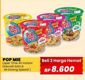 Promo Harga Indomie Pop Mie Instan Kecuali Soto Ayam, Kecuali Indomie Goreng 75 gr - Yogya