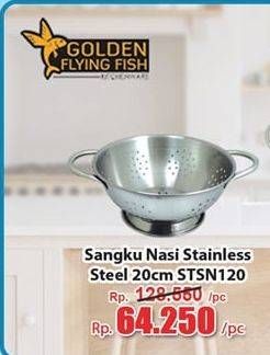 Promo Harga GOLDEN FLYING FISH Sangku Nasi Stainless Steel 20 Cm  - Hari Hari