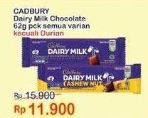 Promo Harga CADBURY Dairy Milk Kecuali Durian 62 gr - Indomaret