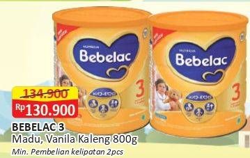 Promo Harga Bebelac 3 Susu Pertumbuhan Vanila, Madu 800 gr - Alfamart