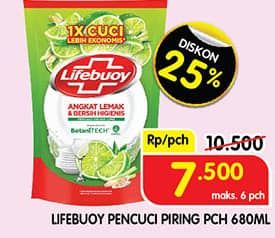 Promo Harga Lifebuoy Pencuci Piring 680 ml - Superindo