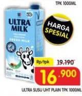 Promo Harga Ultra Milk Susu UHT Full Cream 1000 ml - Superindo