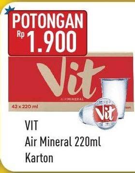 Promo Harga VIT Air Mineral 220 ml - Hypermart