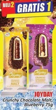 Promo Harga JOYDAY Ice Cream Stick Crunchy Chocolate Malt, Crunchy Chocolate Blueberry 75 gr - Hari Hari