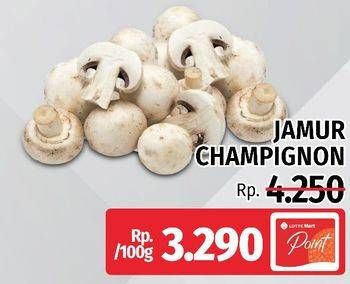 Promo Harga Jamur Champignon (Jamur Kancing) per 100 gr - LotteMart
