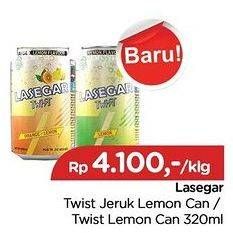 Promo Harga Lasegar Twist Larutan Penyegar Lemon, Orange Lemon 320 ml - TIP TOP