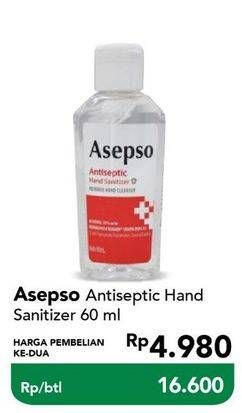 Promo Harga ASEPSO Hand Sanitizer 60 ml - Carrefour