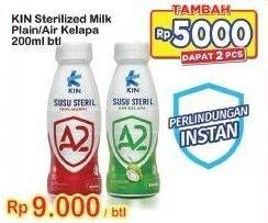 Promo Harga KIN Susu Steril Air Kelapa, 100% Murni 200 ml - Indomaret