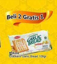 Promo Harga KOKOLA Crackers Garlic Bread 108 gr - TIP TOP