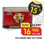 Promo Harga CIP Corned Beef 198 gr - Superindo