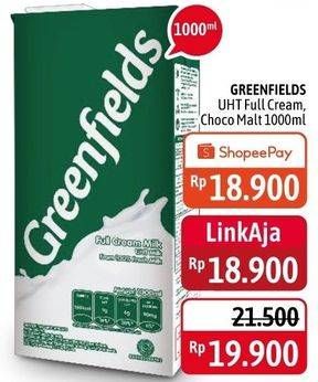 Promo Harga GREENFIELDS UHT Choco Malt, Full Cream 1000 ml - Alfamidi