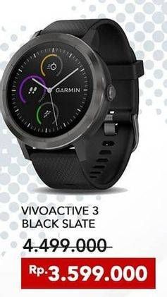 Promo Harga GARMIN Vivoactive 3 Smartwatch with GPS Black Slate  - 
