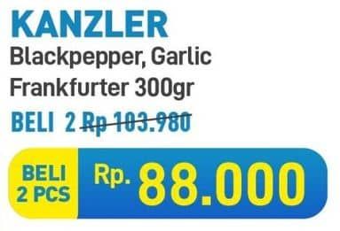 Promo Harga Kanzler Frankfurter Black Pepper, Garlic 300 gr - Hypermart