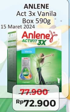 Promo Harga Anlene Actifit 3x High Calcium Vanilla 590 gr - Alfamart