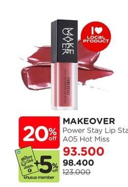 Promo Harga Make Over Powerstay Vivid Waterlite Lip Stain A05 Hot Miss  - Watsons