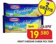 Promo Harga KRAFT Cheese Cheddar per 3 box 70 gr - Superindo