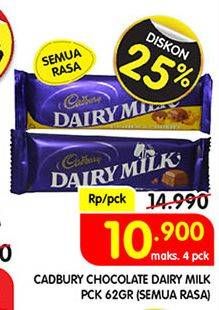 Promo Harga CADBURY Dairy Milk All Variants 65 gr - Superindo