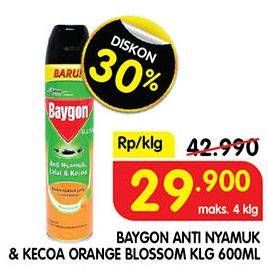 Promo Harga Baygon Insektisida Spray Orange Blossom 600 ml - Superindo