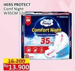 Promo Harga Hers Protex Comfort Night Wing 35cm 12 pcs - Alfamart