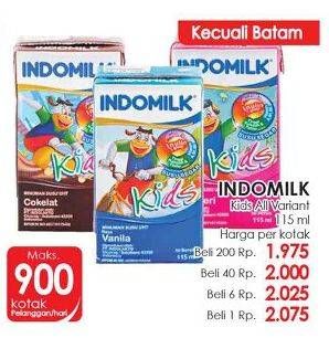 Promo Harga INDOMILK Susu UHT Kids All Variants 115 ml - Lotte Grosir