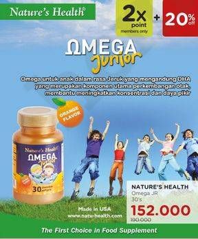 Promo Harga NATURES HEALTH Omega Junior 30 pcs - Watsons