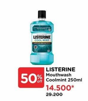 Promo Harga Listerine Mouthwash Antiseptic Cool Mint 250 ml - Watsons