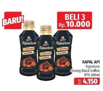 Promo Harga KAPAL API Kopi Signature Drink Strong Black Coffee 200 ml - Lotte Grosir