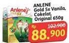 Promo Harga Anlene Gold Plus 5x Hi-Calcium Vanila, Coklat, Original 650 gr - Alfamidi