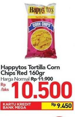 Promo Harga HAPPY TOS Tortilla Chips Merah 160 gr - Carrefour