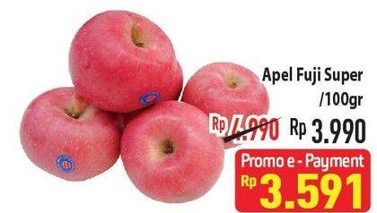 Promo Harga Apel Fuji Super per 100 gr - Hypermart