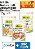 Promo Harga MILNA Nature Puffs Organic Apple Mix Berries, Cheese 15 gr - Indomaret
