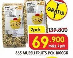 Promo Harga 365 Muesli Buah per 2 pouch 1000 gr - Superindo