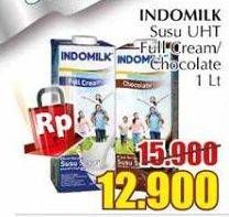 Promo Harga Indomilk Susu UHT Full Cream Plain, Cokelat 1000 ml - Giant