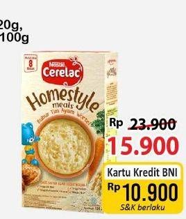 Promo Harga Nestle Cerelac Homestyle Bubur Tim Ayam Wortel, Daging Sayur 100 gr - Alfamart
