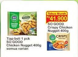 Promo Harga So Good Crispy Chicken Nugget 400 gr - Indomaret