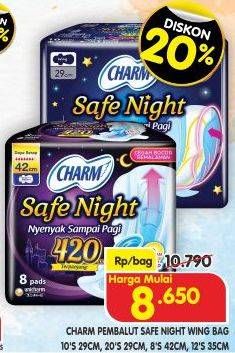 Promo Harga Charm Safe Night Gathers 35cm, Gathers 42cm, Wing 29cm 8 pcs - Superindo