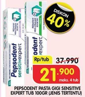 Promo Harga Pepsodent Pasta Gigi Sensitive Expert 100 gr - Superindo