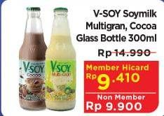 Promo Harga V-SOY Soya Bean Milk Multi Grain, Cocoa 300 ml - Hypermart