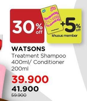 Promo Harga Watsons Treatment Shampoo/Conditioner  - Watsons