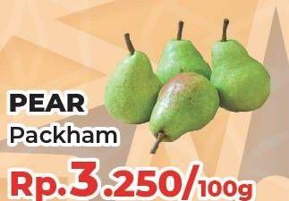 Promo Harga Pear Packham All Variants per 100 gr - Yogya