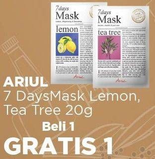Promo Harga ARIUL Face Mask Lemon, Tea Tree 20 gr - Alfamart