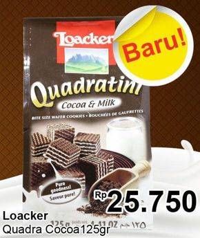 Promo Harga LOACKER Quadratini Wafer Cocoa 125 gr - TIP TOP
