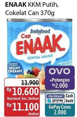 Promo Harga Cap Enaak Susu Kental Manis Putih, Cokelat 370 gr - Alfamidi