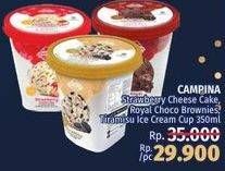 Promo Harga CAMPINA Ice Cream Cake Series Royal Choco Brownies, Strawberry Cheese Cake, Tiramisu 350 ml - LotteMart