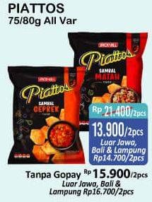 Promo Harga PIATTOS Snack Kentang All Variants per 2 pouch 75 gr - Alfamart