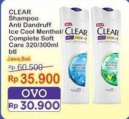 Promo Harga CLEAR Men Shampoo Anti Dandruff Cool Sport Menthol, Anti Dandruff Complete Care 320 ml - Indomaret