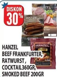 HANZEL Frankfurter / Bratwurst / Cocktail 360gr / Smoked Beef 200gr