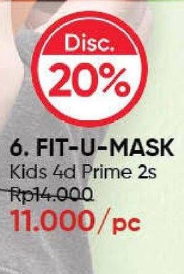 Promo Harga FIT-U-MASK Masker Kids 4D Prime+ 2 pcs - Guardian