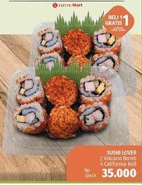 Promo Harga Sushi Lover 2 Volcano Bomb + 4 California Roll  - LotteMart